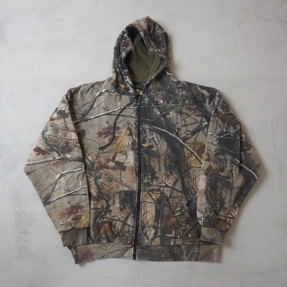 Rocky Realtree Camo Full Zip Hoodie XL Mens Hunting Sweatshirt Vintage